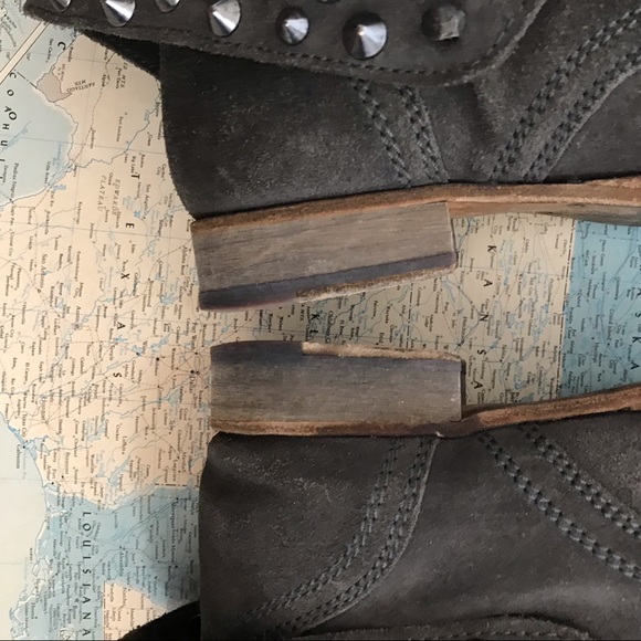 All Saints Studded Suede Combat Boot - Picture 5 of 5